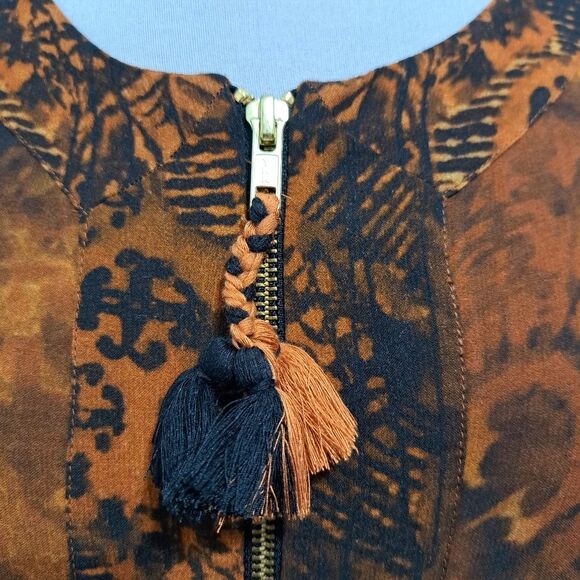 Soft Sorroundings Venetian Batik Patterned Boho Midi Dress Orange Size 4 NWT - Picture 17 of 17